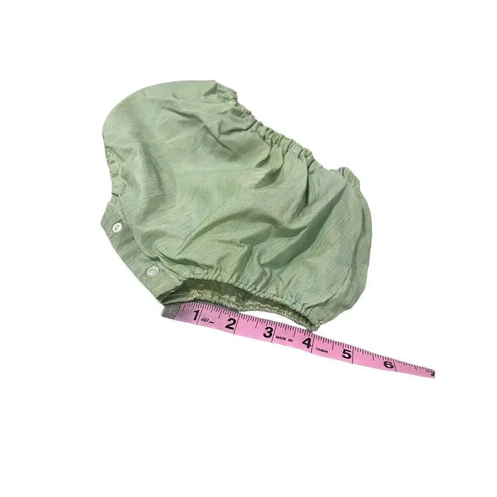 Vintage Rubber Pants Baby Diaper Cover Green One Size